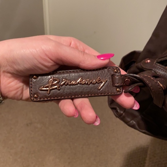 B. MAKOWSKY LEATHER BROWN BAG - Picture 3 of 9